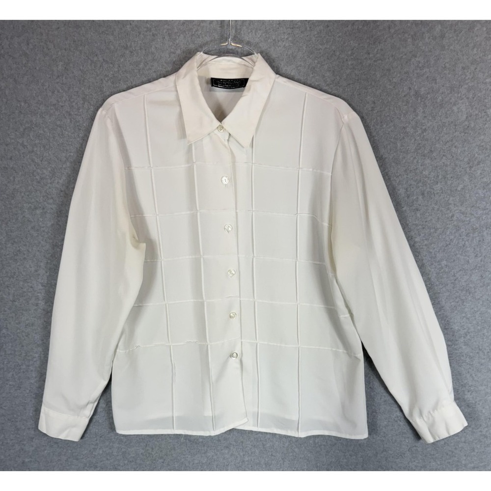 Impressions Millennium Edition Shirt Womens Medium Button Up Blouse Career Top